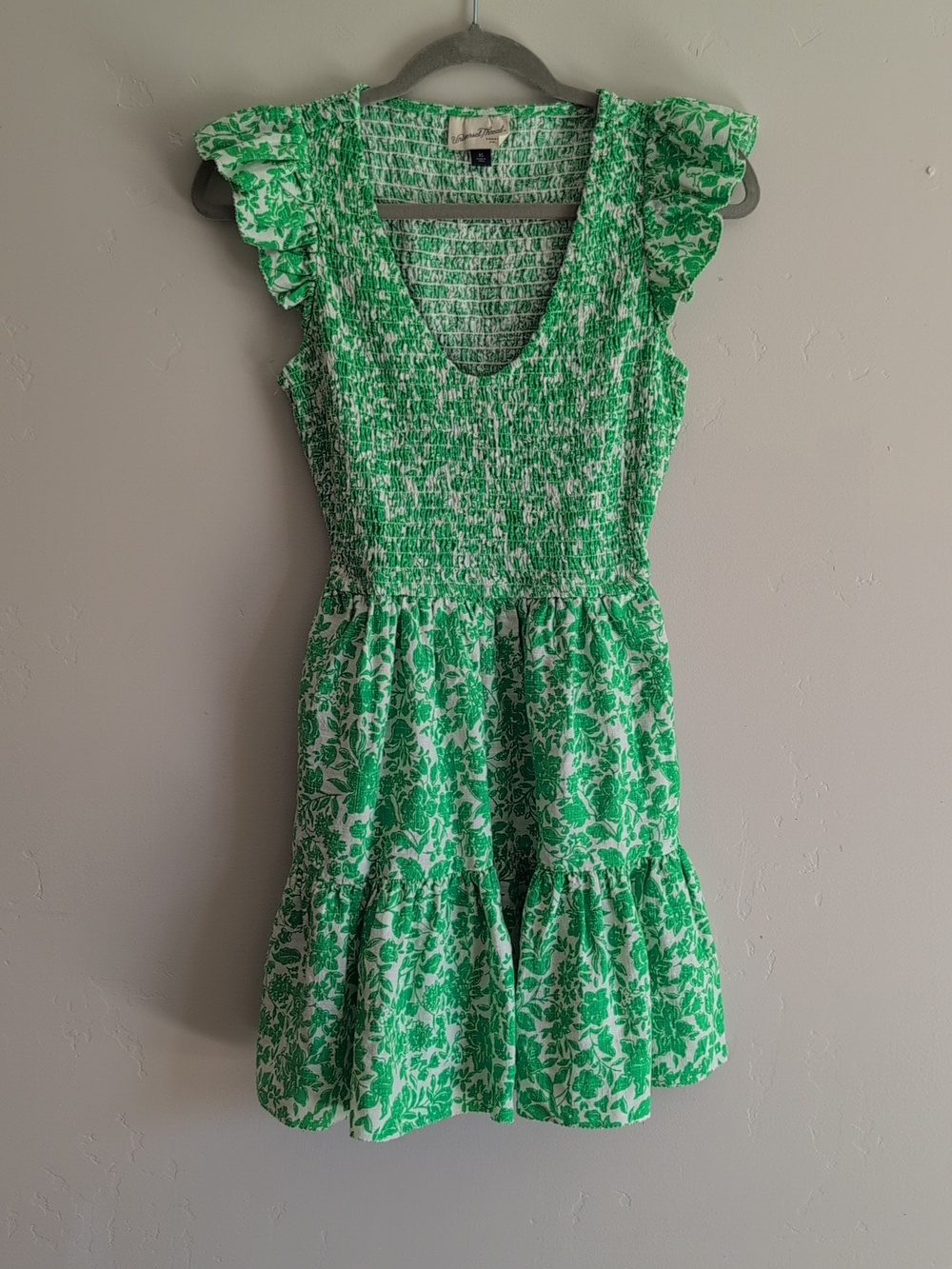 Universal Thread Green Floral Smocked Dress